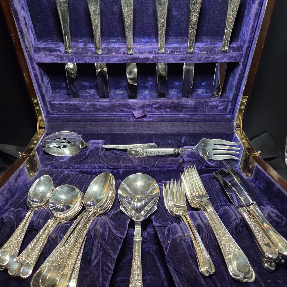 Birks Regency Plate Silverplate Flatware Set FREE SHIPPING!!